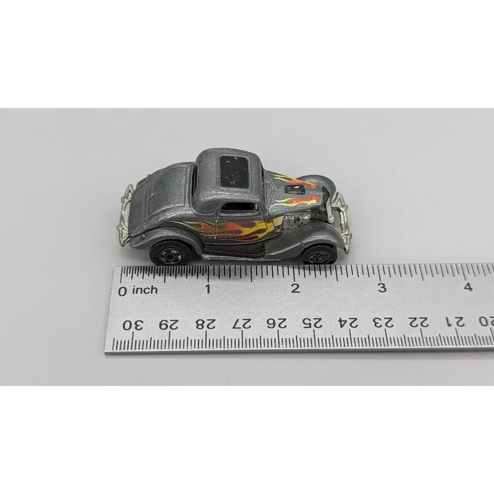 Mattel 1979 Vintage Hot Wheels 34 Ford Coupe Gray With Flames 1:64 Diecast Car